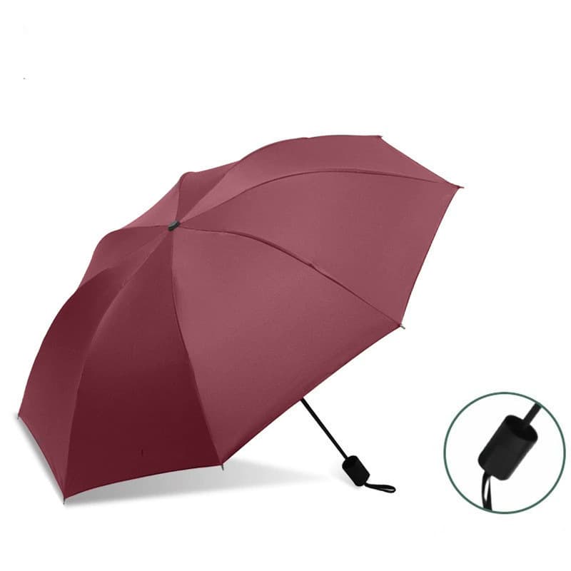 [manual model] 8-bone burgundy reinforced umbrella for rain or shine