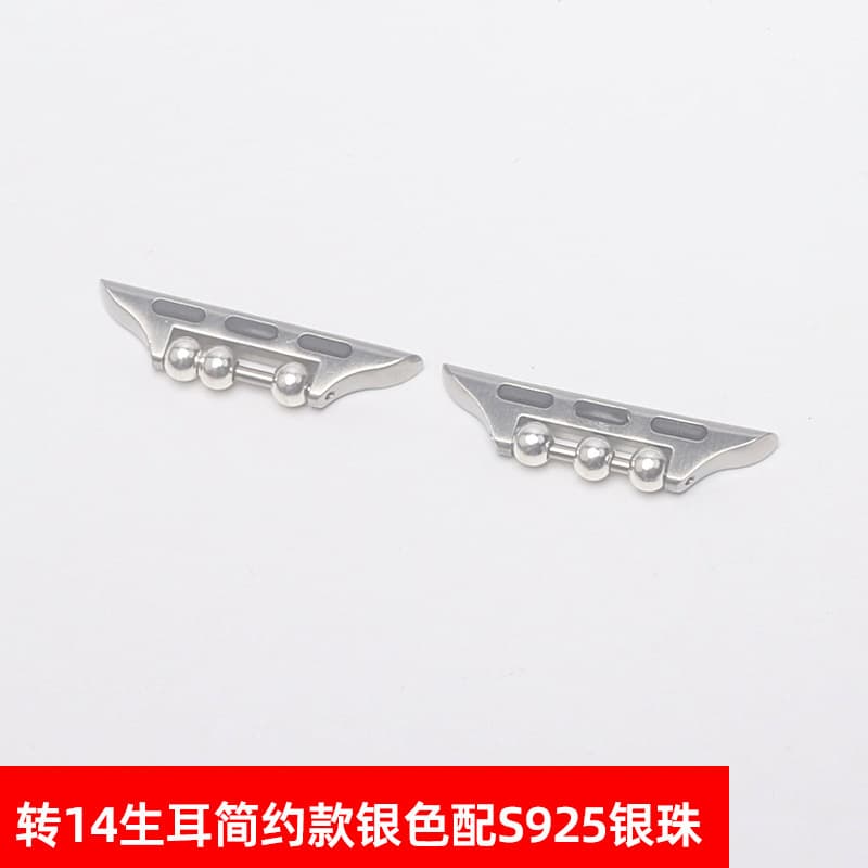 Simple model with 14 raw ears - silver (with s925 silver spacer beads)
