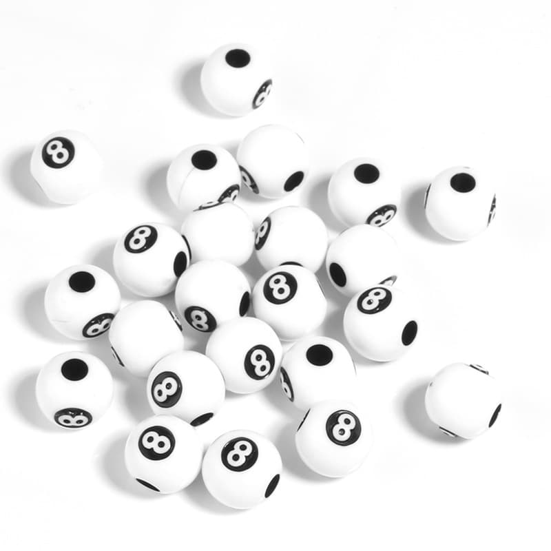 12mm White Billiards No. 8