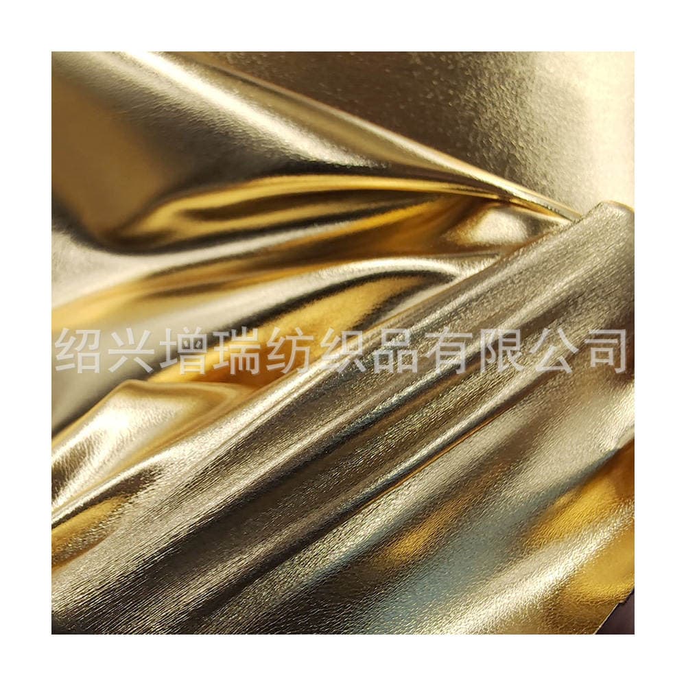 Small wholesale bright mirror gold stretch pu leather fabric patent leather bright gold stretch pu fabric 5