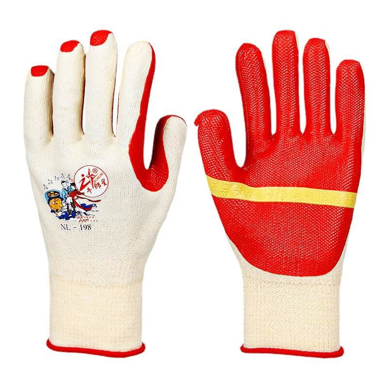 Wholesale Altair 198 Red Film Gloves Construction Site Gloves Non-slip Wear-resistant Anti-stab Rubber Labor Protection Gloves 5