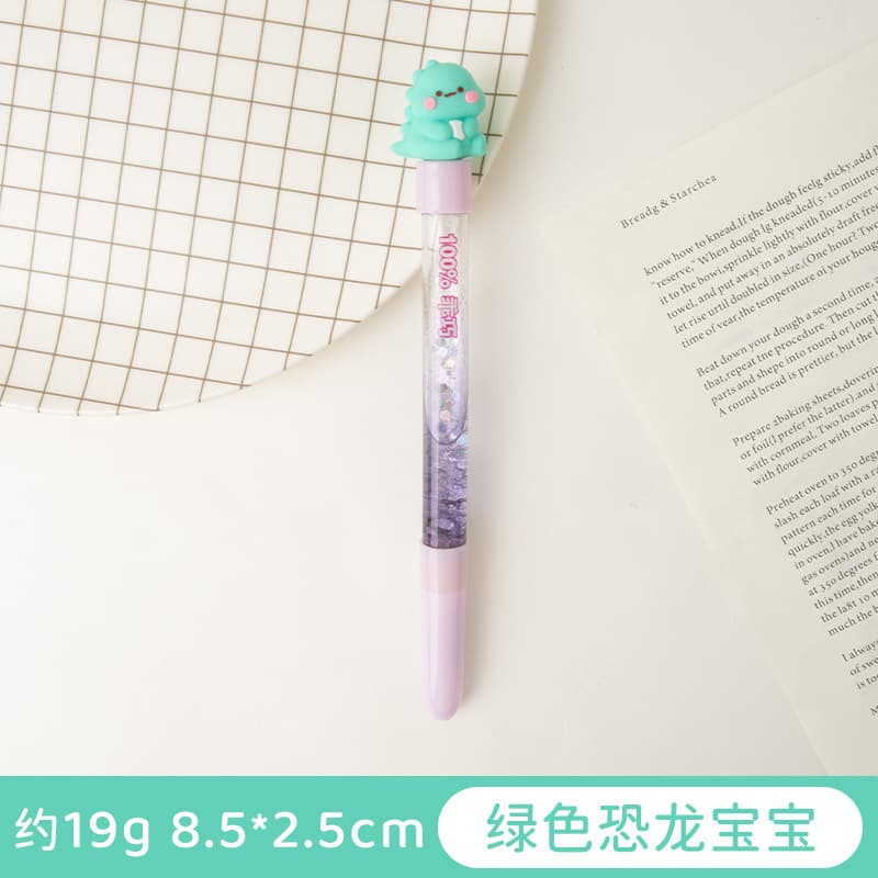 Green dinosaur baby/cartoon creative quicksand pen