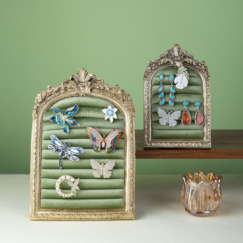 Green photo frame row ring large size