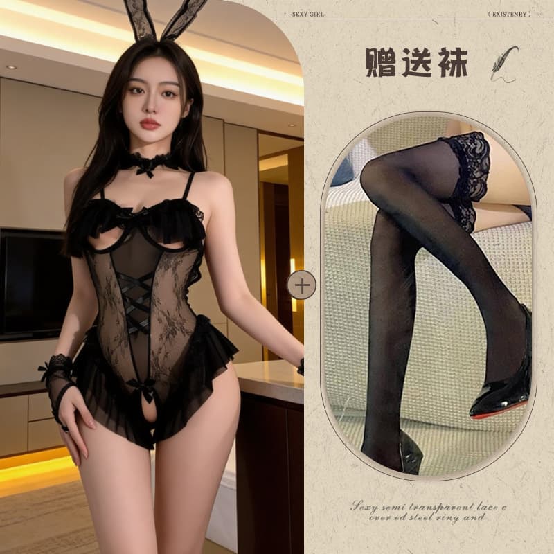 Black + black stockings