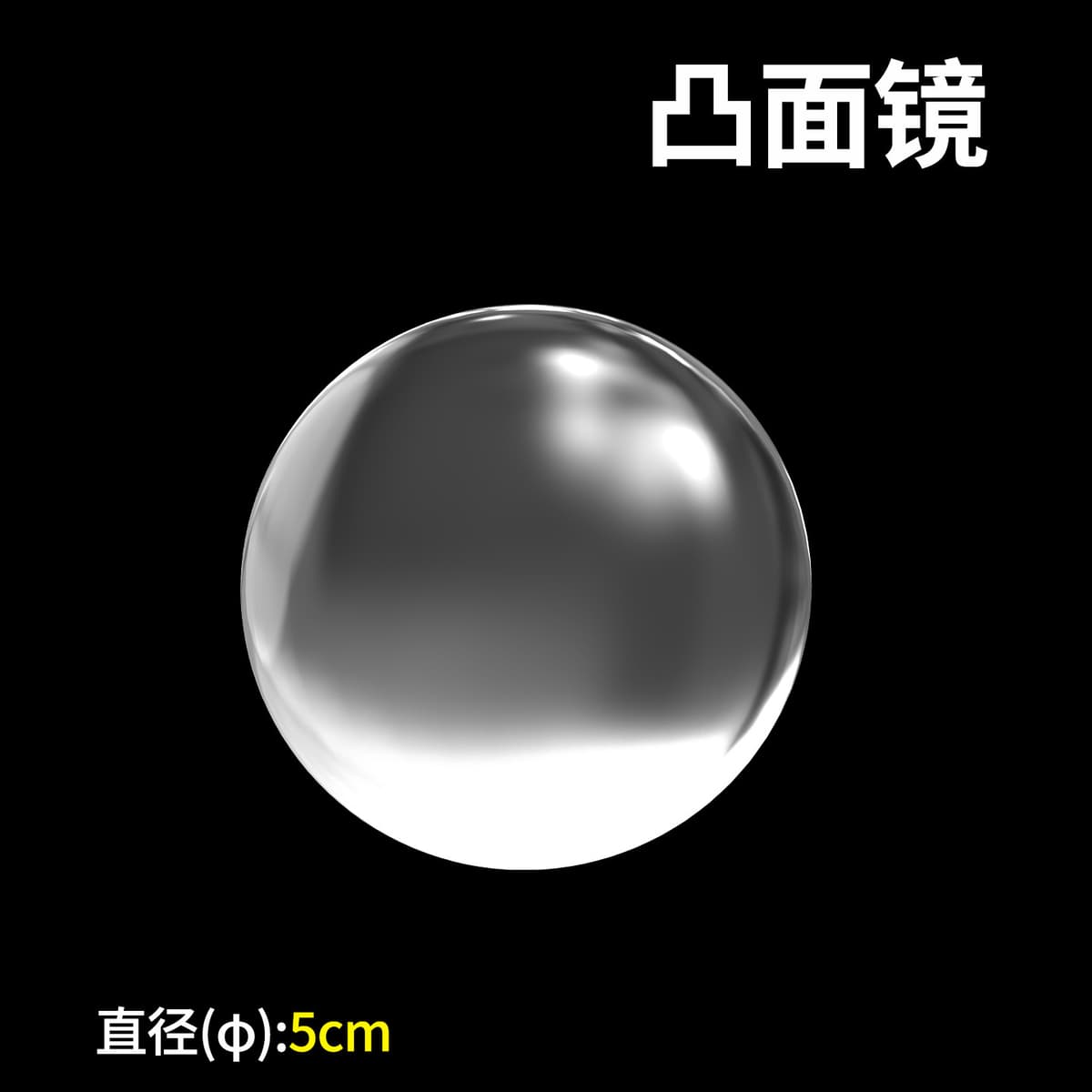 5cm diameter convex lens