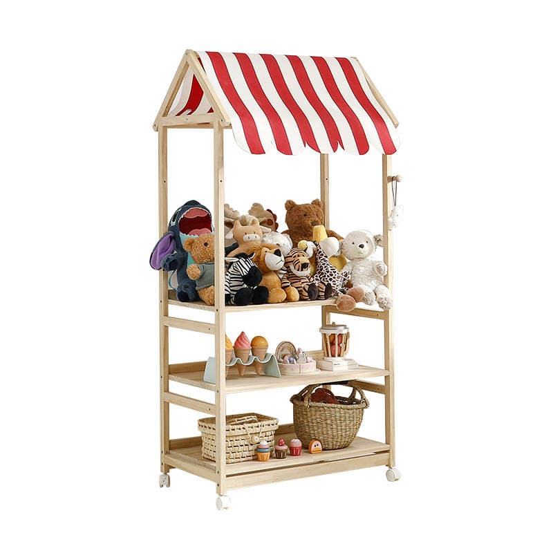 Children's Room Store Storage Rack Children's Toy Storage Rack Household Solid Wood Bookshelf Picture Book Rack Baby Doll Rack 5