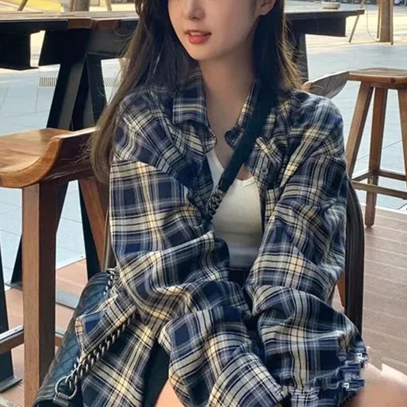 Navy blue plaid