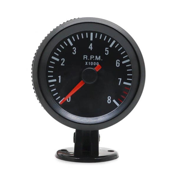 Cross-border hot 2-inch 52mm black white LED car tachometer 0-8000rpm suitable for 1-8 cylinder