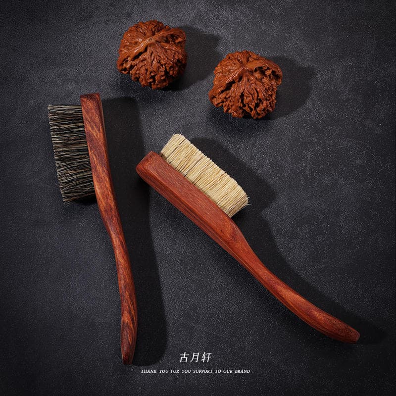 Brush for Cleaning and Maintaining Hand-Held Jewelry Made of Rosewood with Soft and Hard Boar Bristles, Suitable for Mini Olive, Walnut, and Vajra Seed Beads 4
