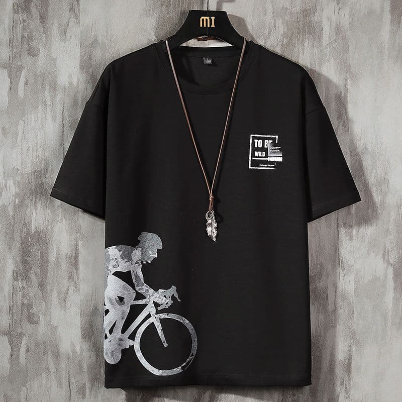 Cycling short sleeve t black