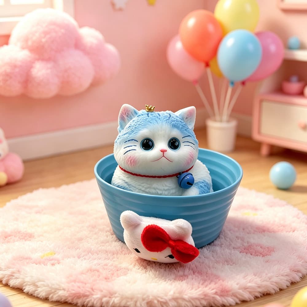Large cat pinch blue {height 15cm}