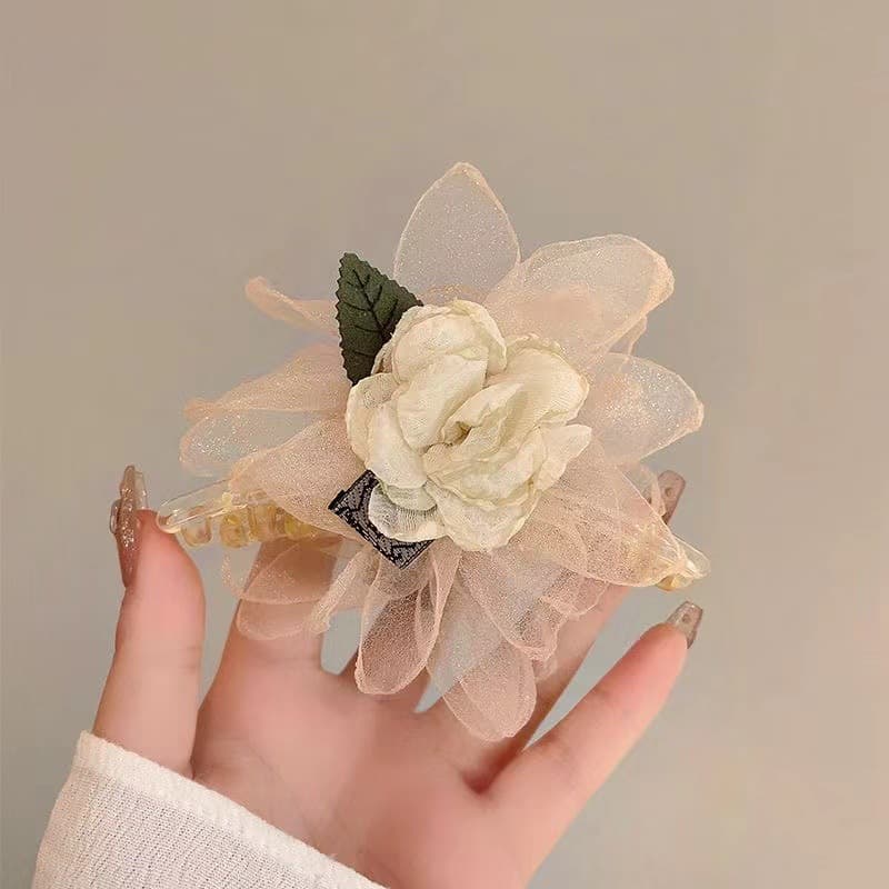 5039 flower clip-champagne color