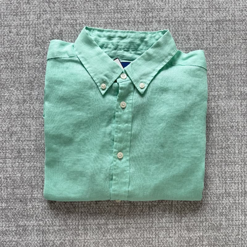 Mint green-light blue label