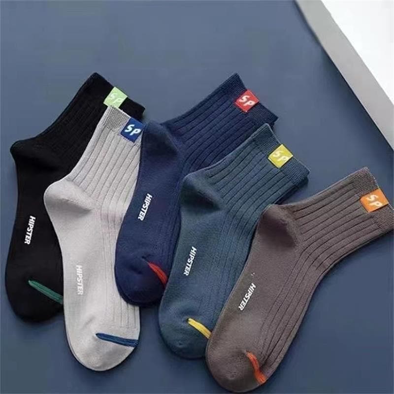 Men's mid-length sp (10 pairs/pack of 5 colors mixed)