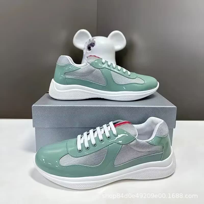 Green gray-patent leather