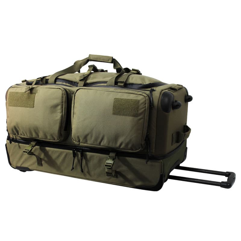Army green suitcase