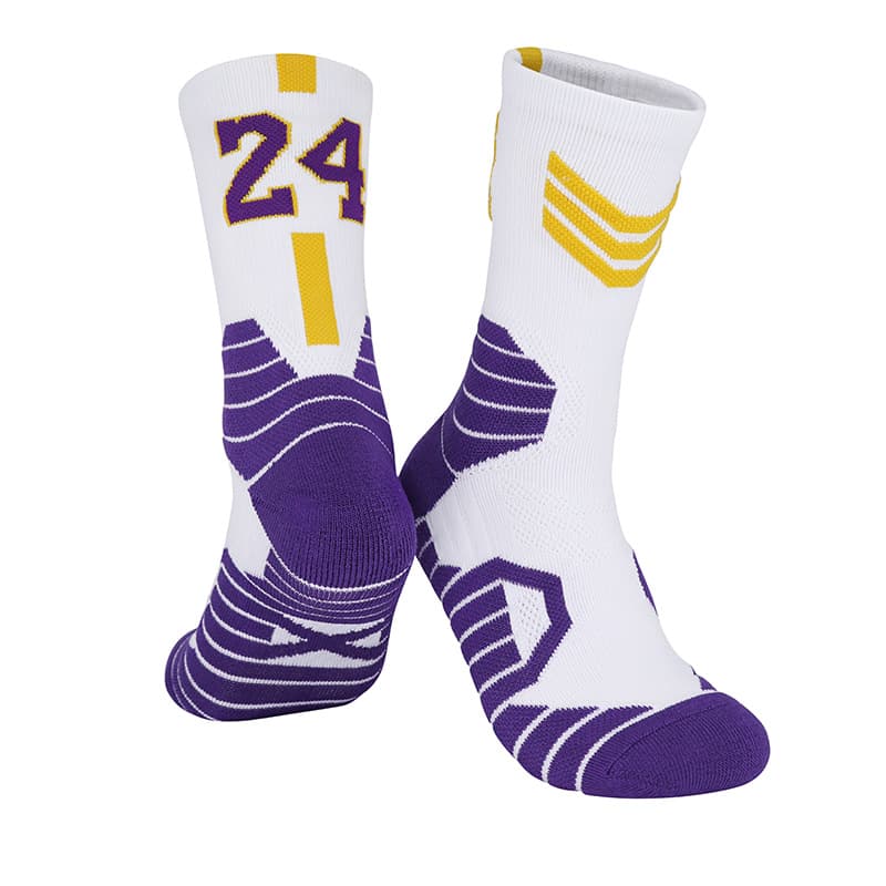 White and yellow no. 24-children's socks