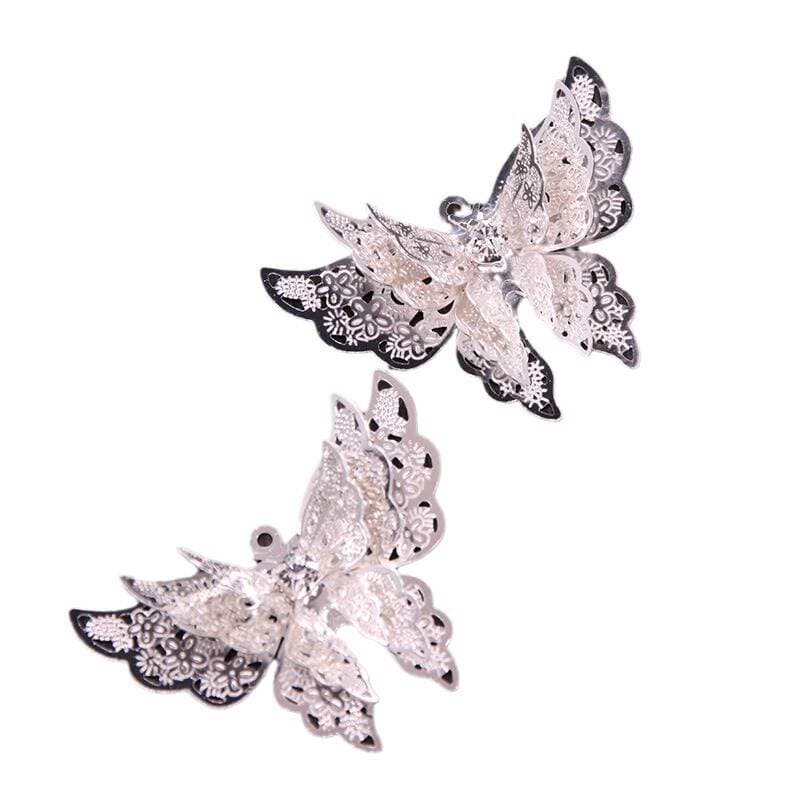 Promotional diy antique palace flower hair accessories alloy butterfly fan pendant connector hairpin handmade material 4