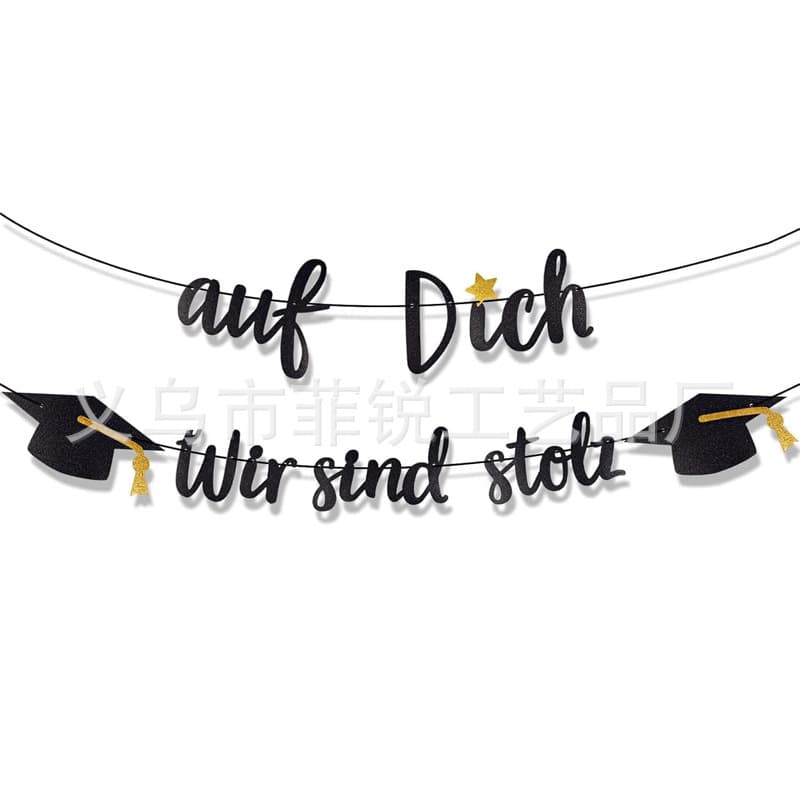 Dfq922-3 doctor's hat auf dich wir sind stolz glitter garland 18*26*1.6