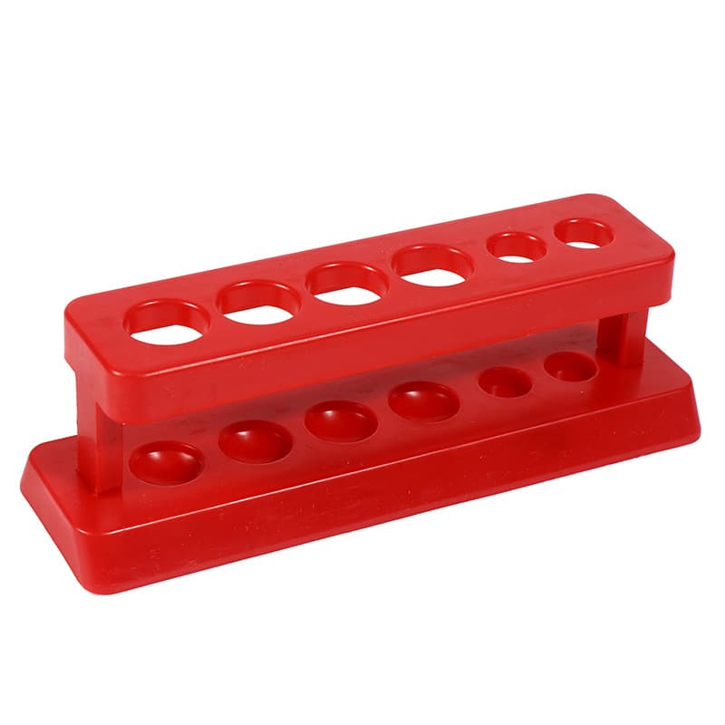 Red 6-well test tube rack