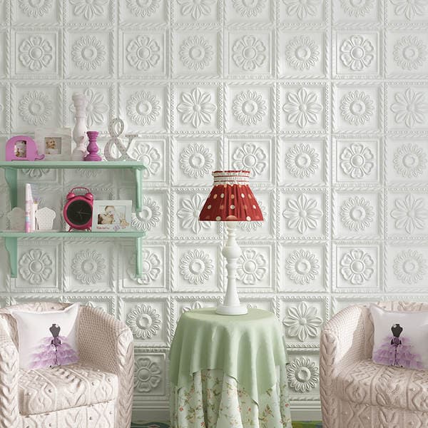 3D Wall Stickers Wallpaper Self-adhesive European Flower Stickers Waterproof and Moisture-proof Living Room Home Shop Background Wall Decoration
