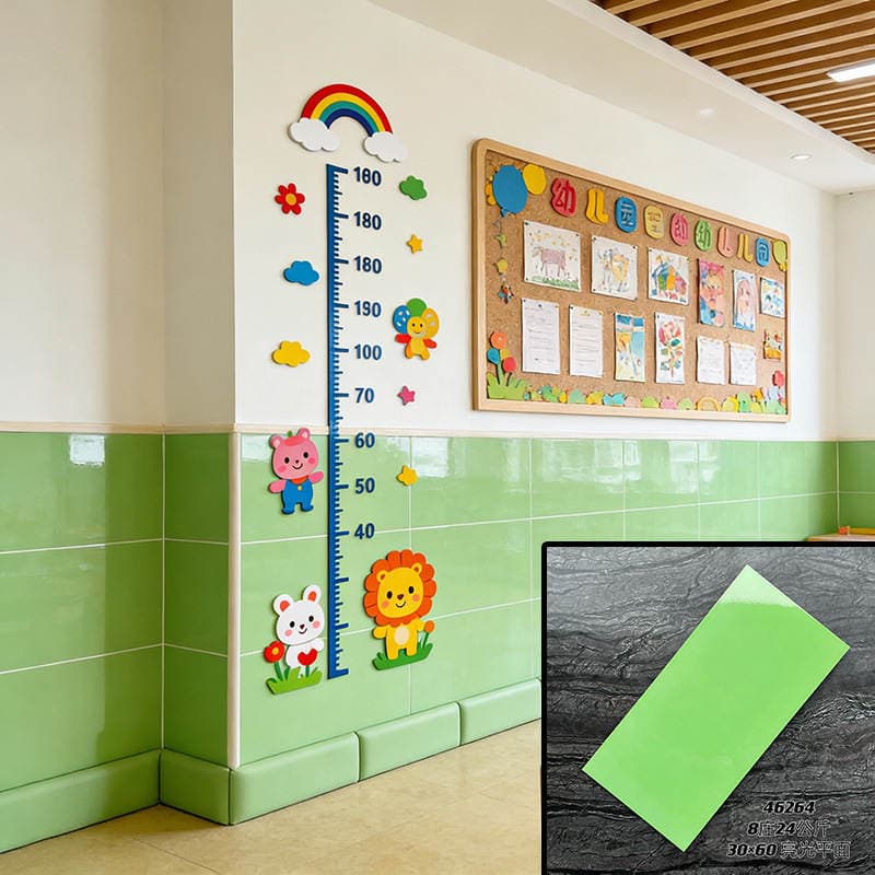 300x600mm Rəngli Parlaq Suya Davamlı Divar Plitələri (Uşaq Bağçası, Mətbəx, Vanna Otağı Üçün) 4