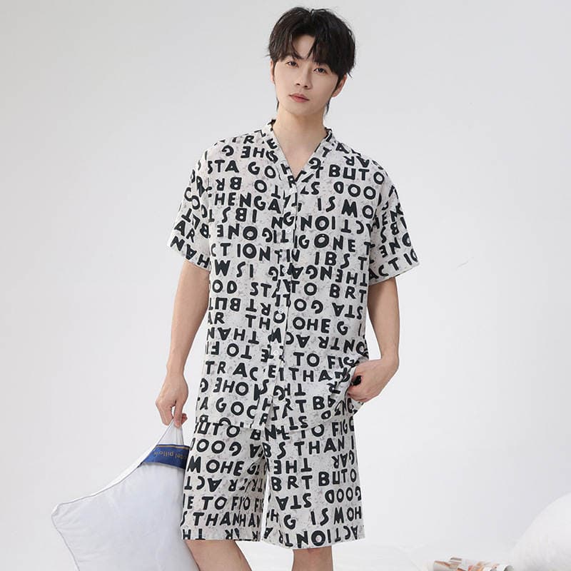 Cütlüklər üçün yaylıq pambıq pijama dəsti: qısaqol/şort və ya uzunqol/uzun şalvar, ev və ya açıq hava geyimi. 3