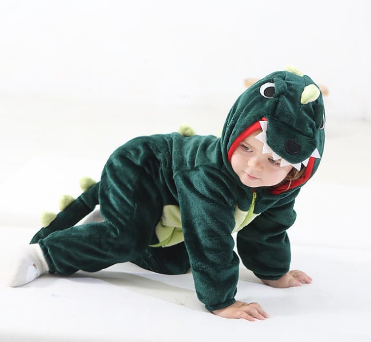 Green dragon romper suit