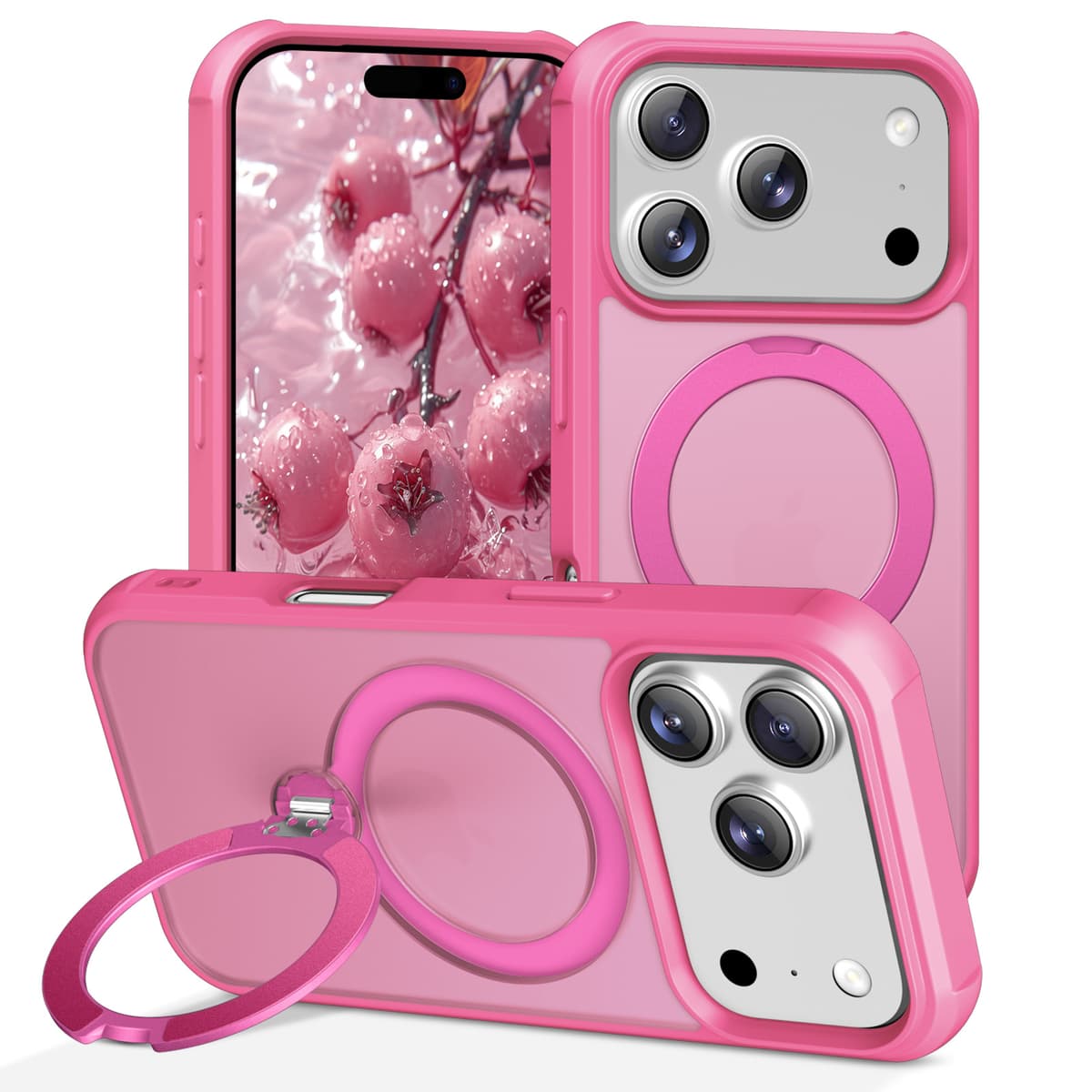 Rose red [360 pivot magnetic stand]
