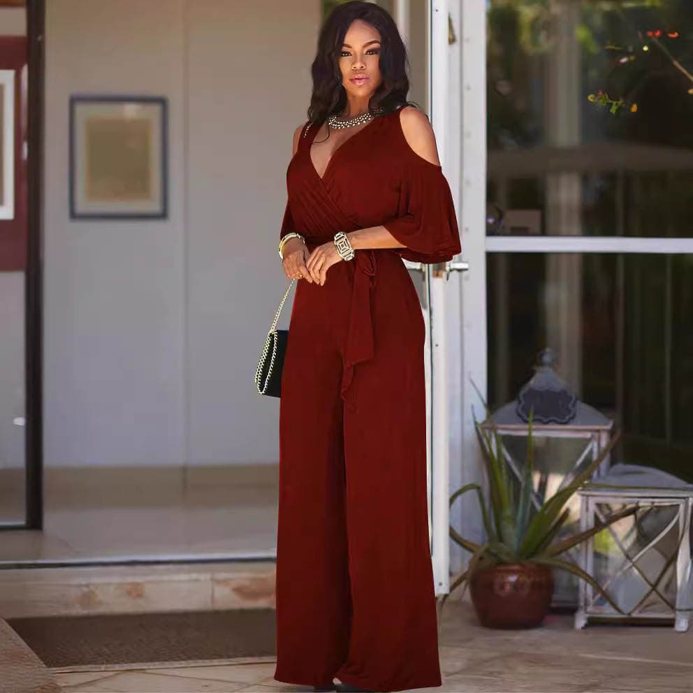 2024 Aliexpress Wish Amazon European and American Export Women's Wholesale Wide-Leg Pants 7 Colors Optional Including Belt 4