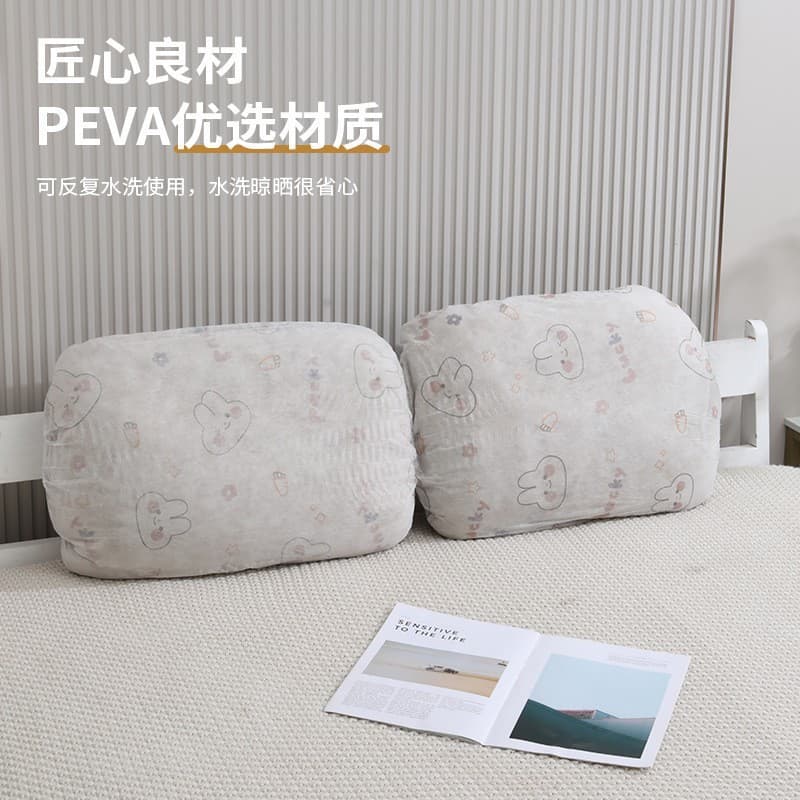 Disposable rubber band pillowcase printing (two opp bags)