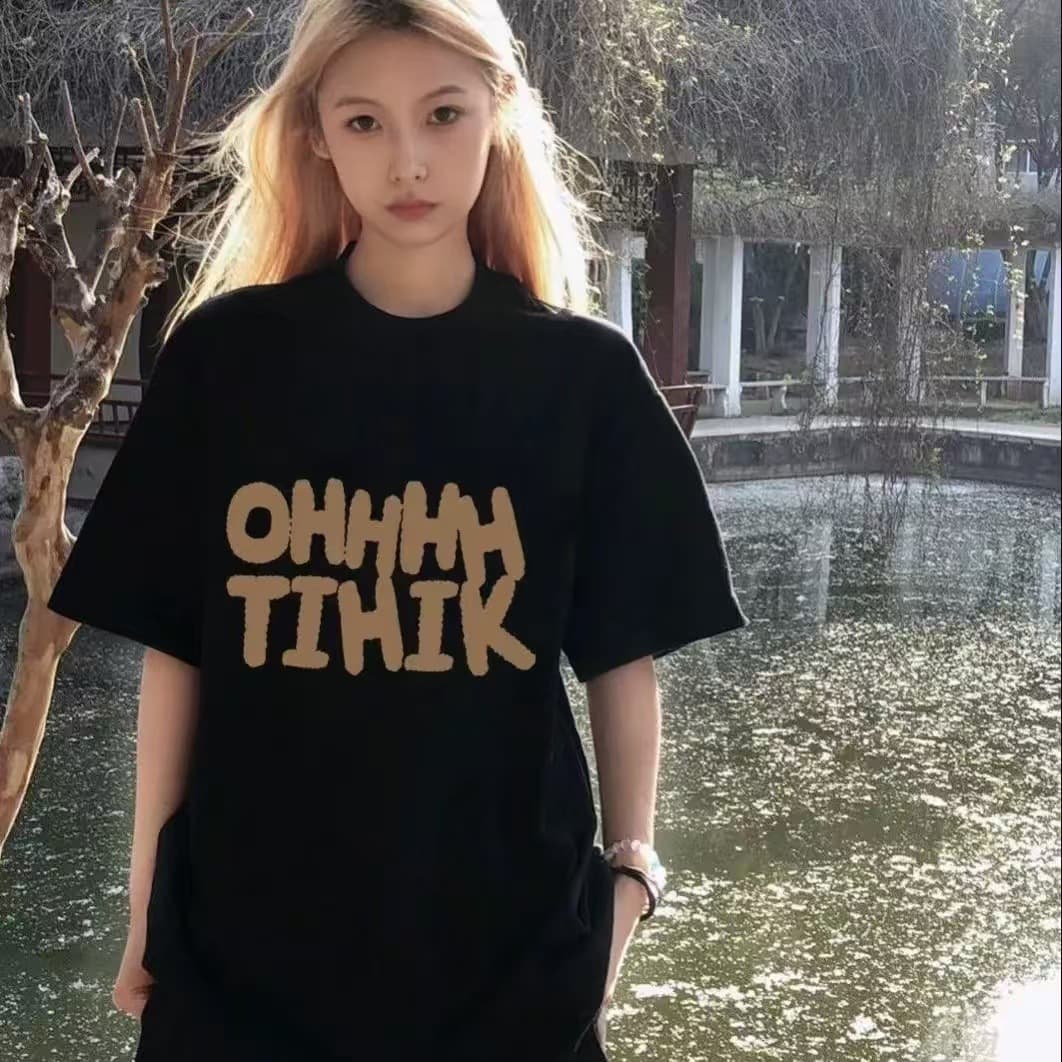 Oversized relaxed fit couple's casual tee - black, size m - 20827193
