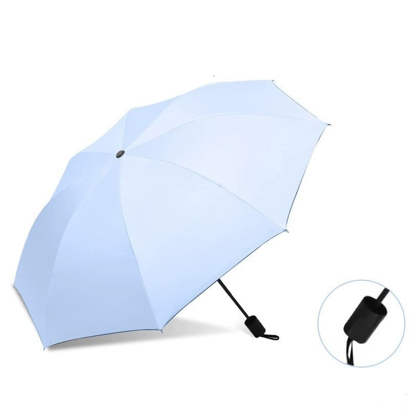 [manual model] 8-bone sky blue reinforced umbrella for both rain and shine