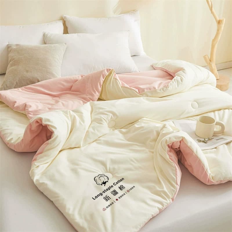 Upgraded model - pink and white [double soft and thickeneded type a fabric is more delicate]
