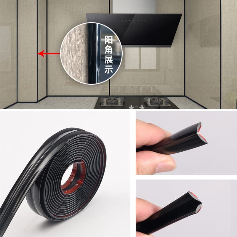 Yin and yang corner decorative strip [black/16mm wide]