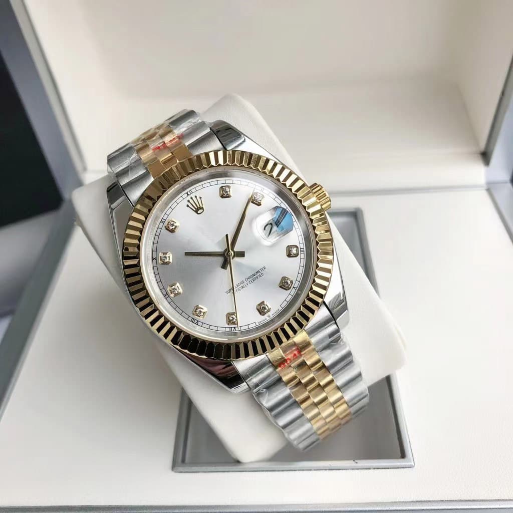 Log imitation mechanical 12 diamond gold and white
