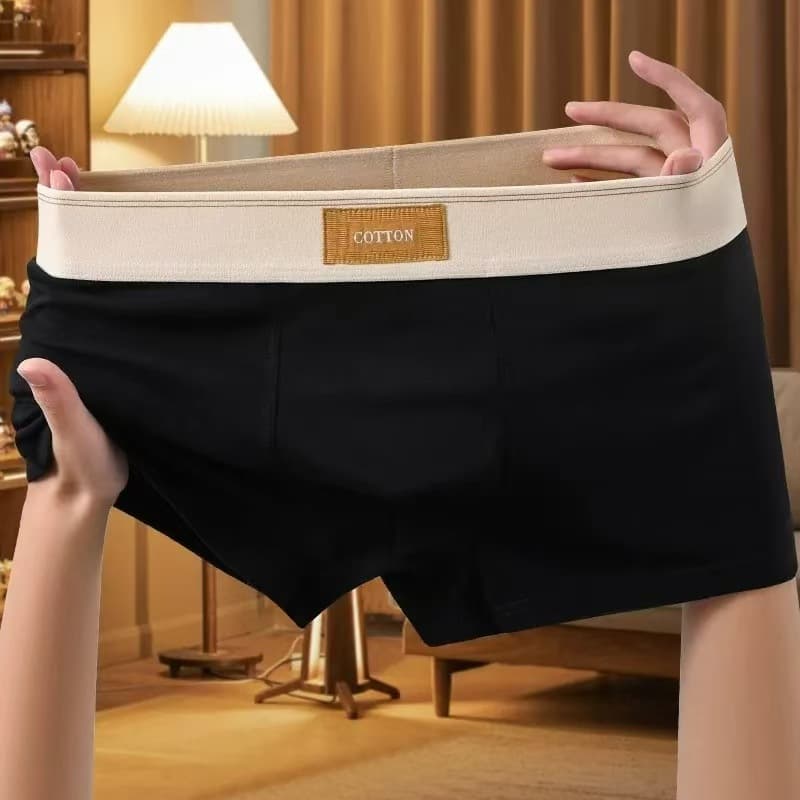 Men's underwear cotton breathable boxer briefs black 3xl (recommended 70-82.5kg) 2082753