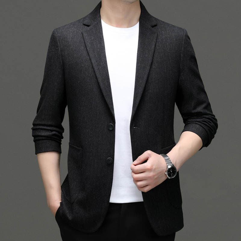 Autumn New Style Jacket for Young and Middle-Aged Men, Fashionable Casual Solid Color Warm Long-Sleeve Jacket, Business Men's Fleece Jacket 3