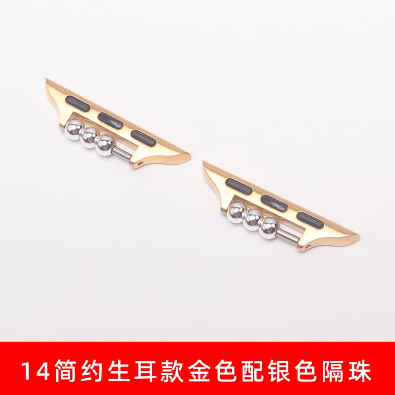 Turn 14 ear simple style-gold (3 beads)