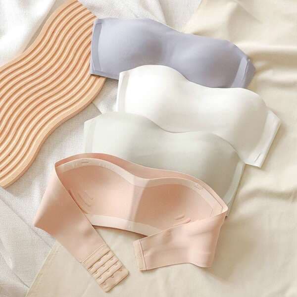 Customized Strapless One-Piece Intimates for Women, Push-Up Tube Top, Wire-Free Breast-Wrapping Bra, Thin, Traceless and Invisible