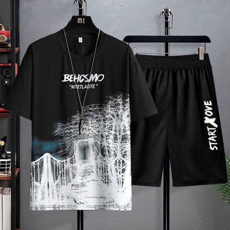 Iron bridge shorts set - black