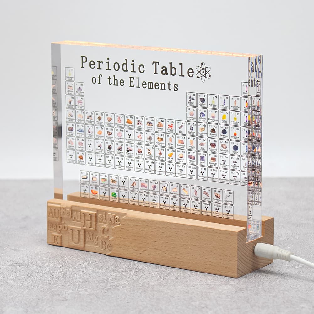 Transparent printed model + chemical embossed imported beech usb lamp holder