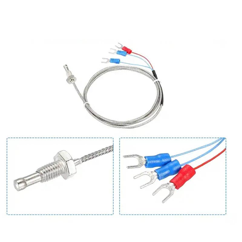 Pt100 Temperature Sensor Threaded Platinum Thermal Resistance Waterproof Temperature Measurement Rtd Industrial High-Precision Temperature Sensing Probe 4