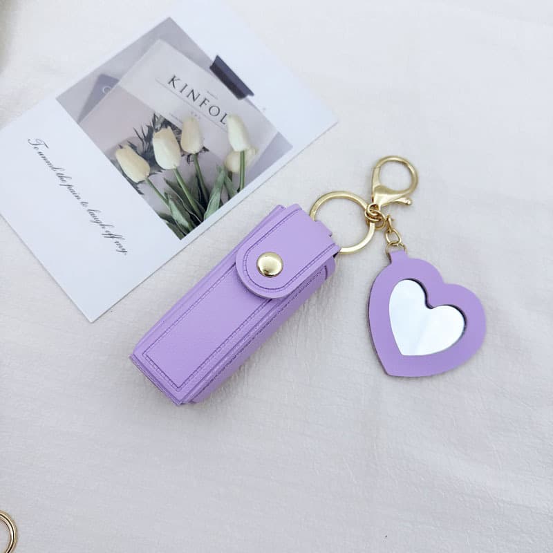 Love mirror style lipstick bag [purple]