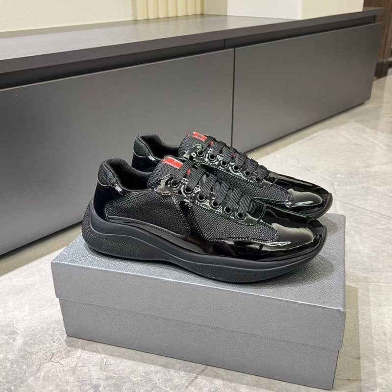All black patent leather
