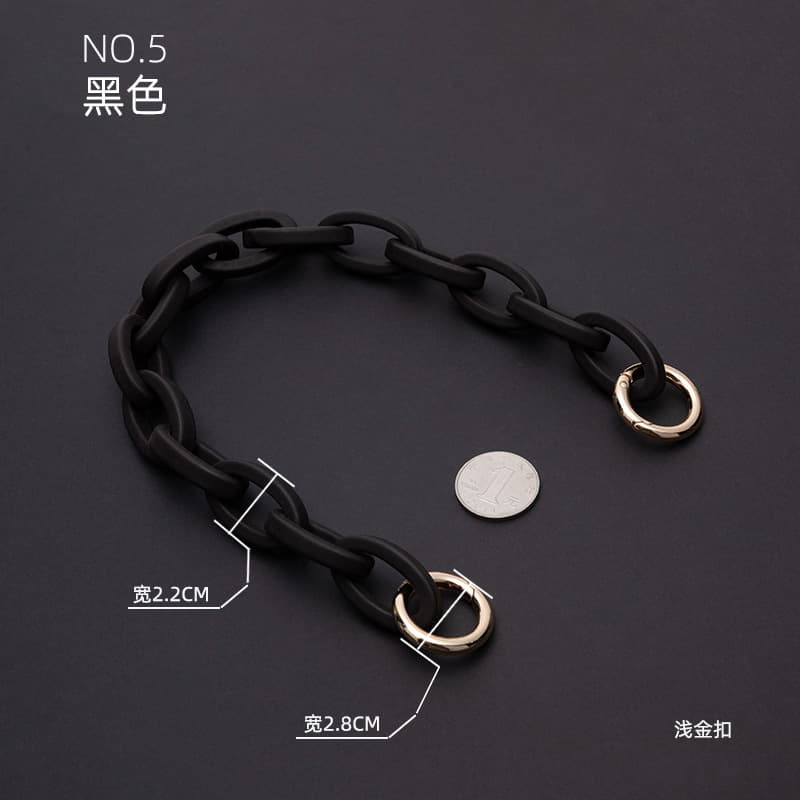 Black frosted resin chain with silk scarf