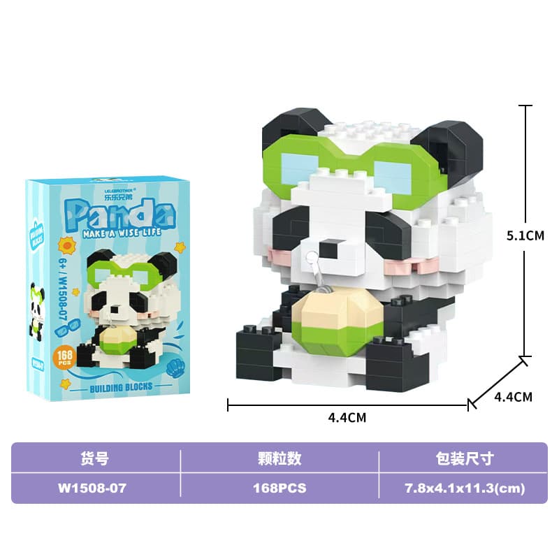Panda drinking coconut juice (lele brothers 1508-07)