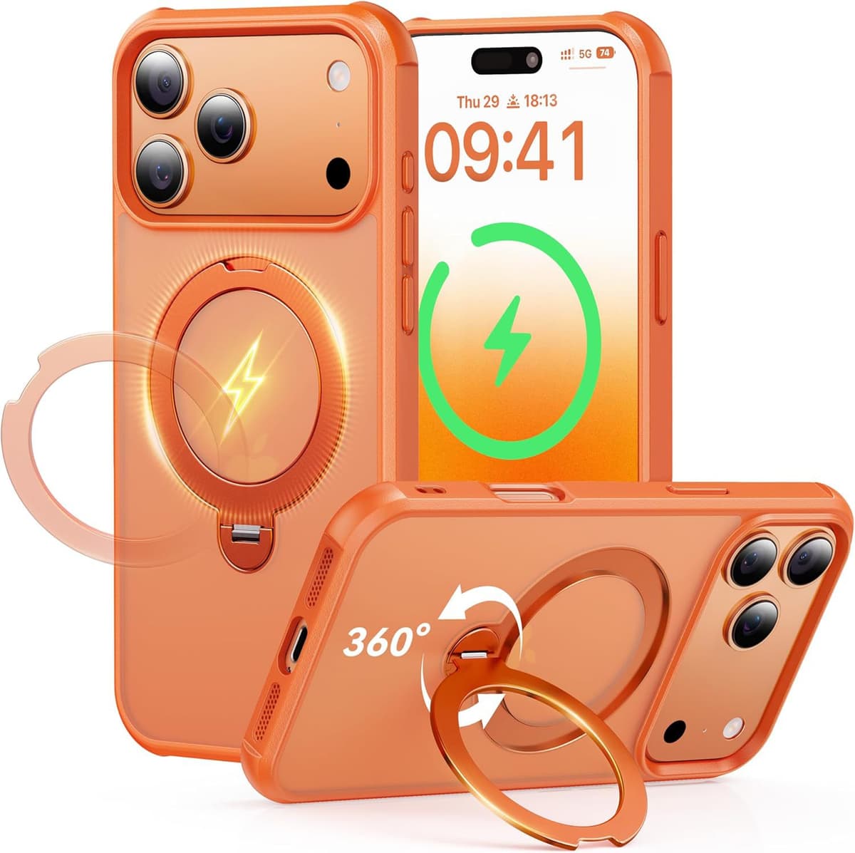 Orange [360 pivot magnetic stand]