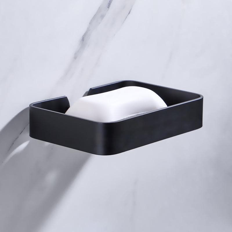 Black all-aluminum soap dish (punch-free box)
