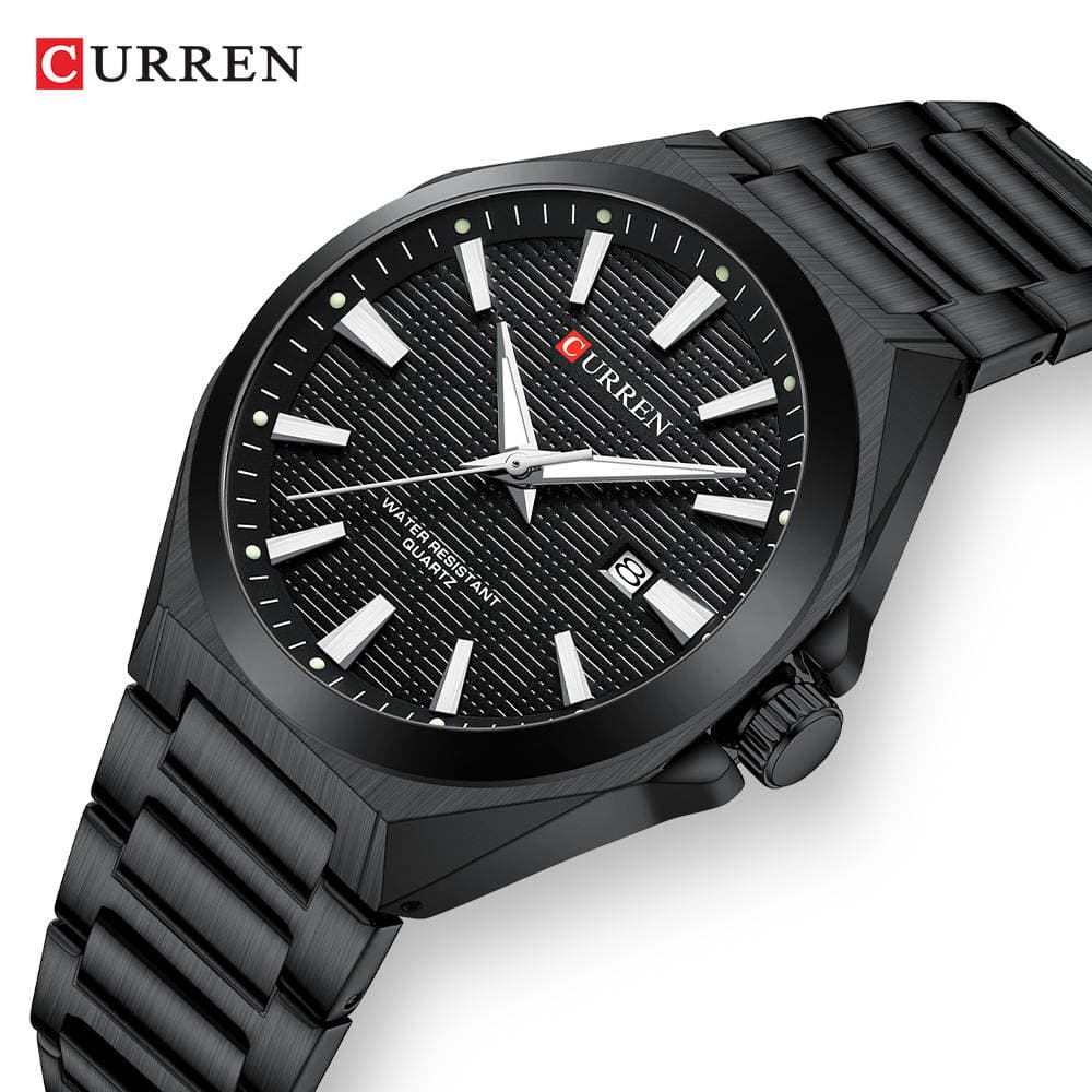 CURREN 8494 Kişi Kvars Saatı, Təqvimli, Fərdi Polad Kəmərli, Biznes Stili 2